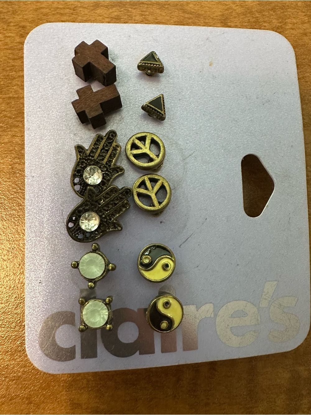 ‘90s Claire's Women’s Mixed Stud Earring Set – Gold & Brown